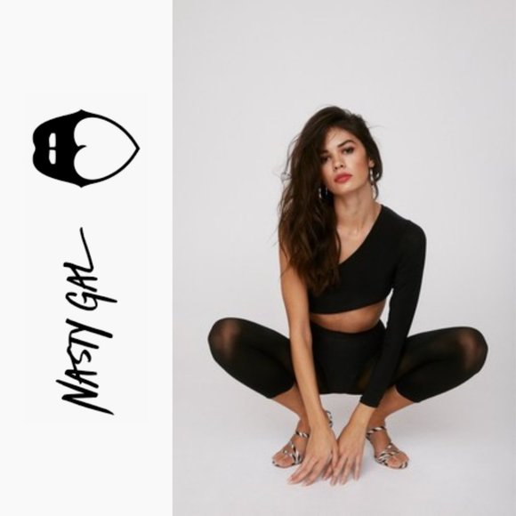 NWT One Shoulder Cut Out Torso Bodysuit - 8/M - Picture 1 of 3